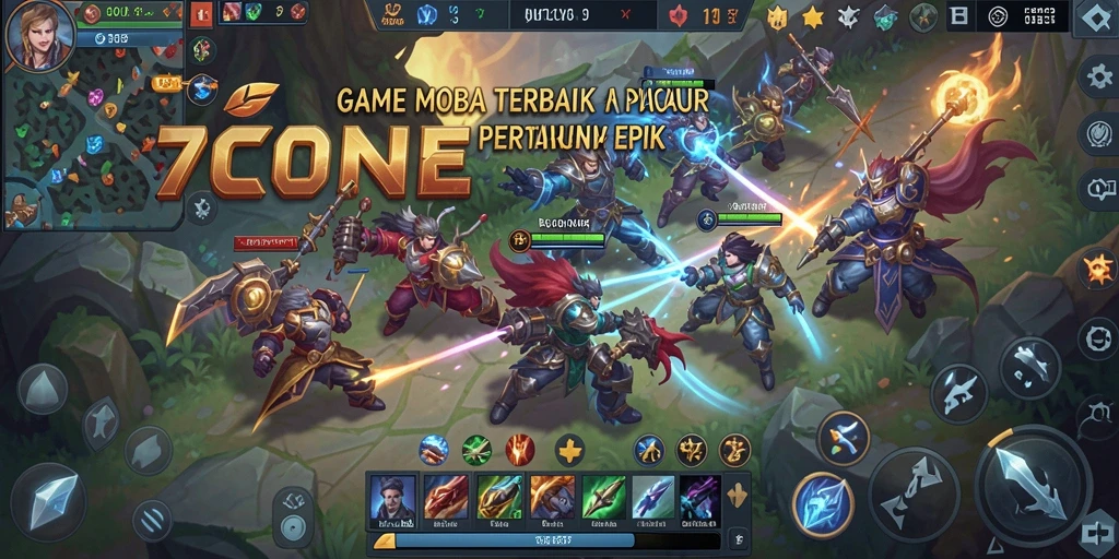 Screenshot gameplay <strong>7CONE</strong> yang menunjukkan aksi pertarungan tim yang epik.