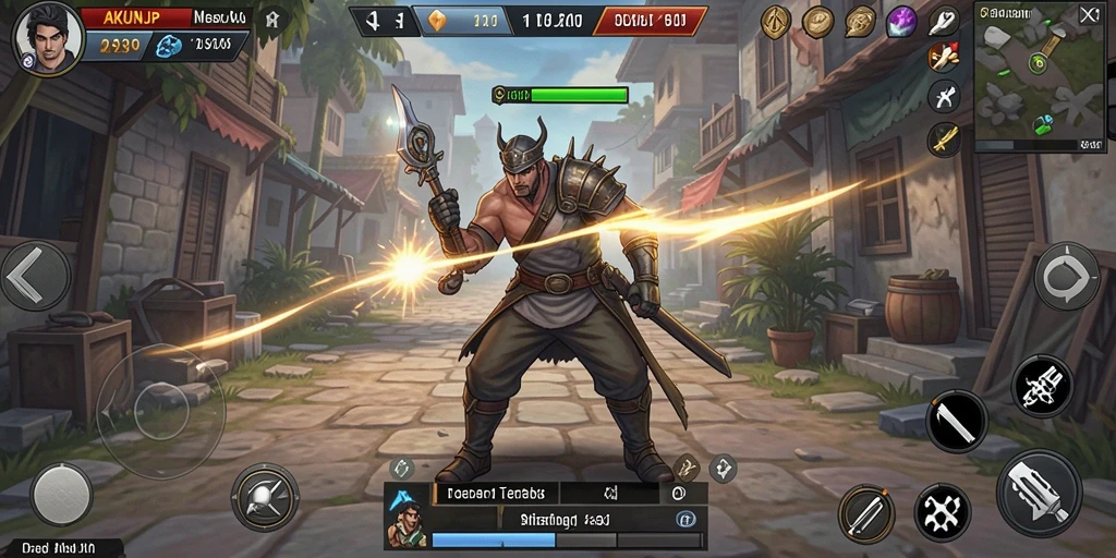 Tangkapan layar gameplay AKUNJP yang menggambarkan strategi yang intens.