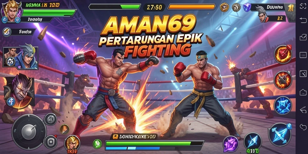 Tangkapan layar dari pertarungan seru dalam AMAN69.