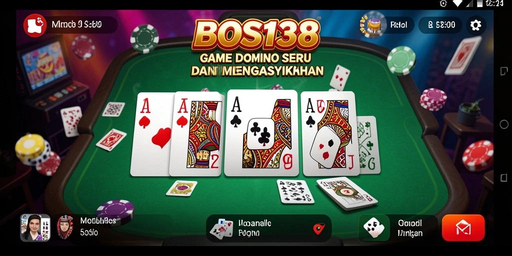 Tampilan gameplay menarik dari BOS138 dalam permainan Domino.