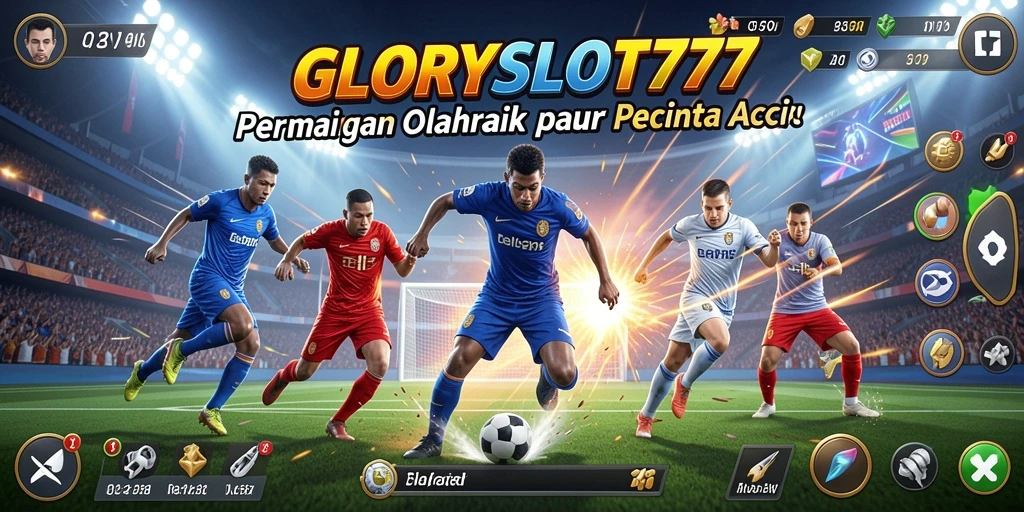 Screenshot utama GLORYSLOT777 menampilkan momen aksi penuh semangat dalam olahraga.