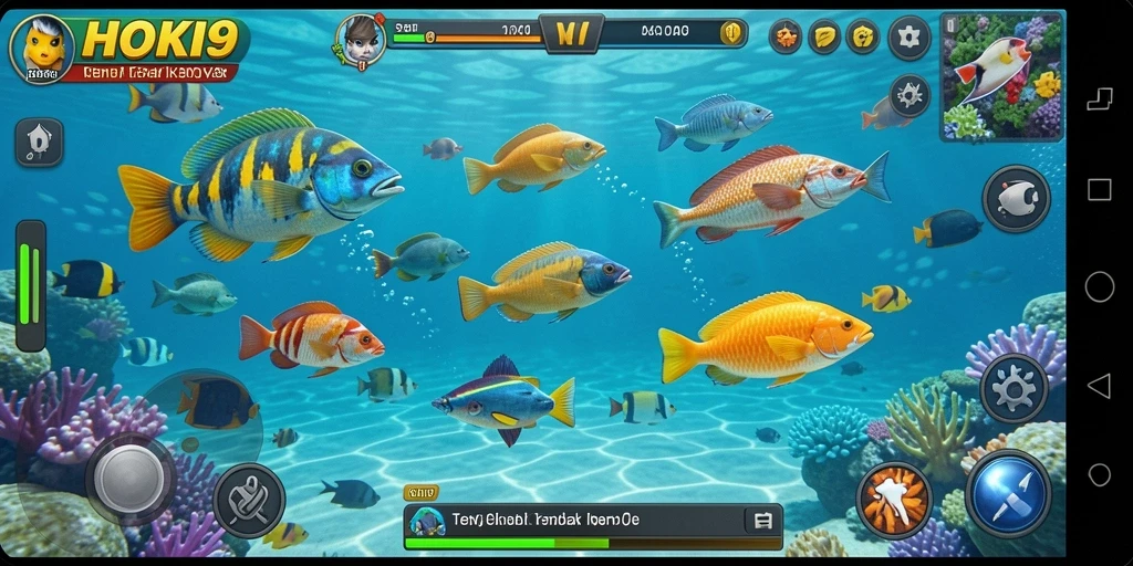 Screenshot HOKI9 menampilkan gameplay seru Tembak Ikan.