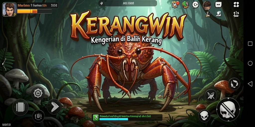 Gameplay KERANGWIN yang menegangkan menunjukkan suasana horor yang mencekam.