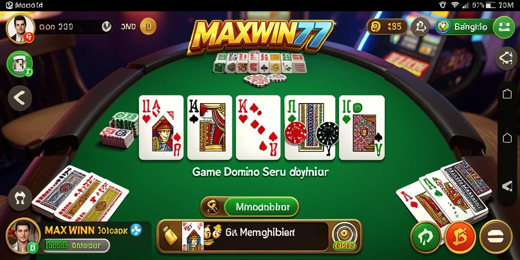 Tampilan seru gameplay Domino di MAXWIN77.