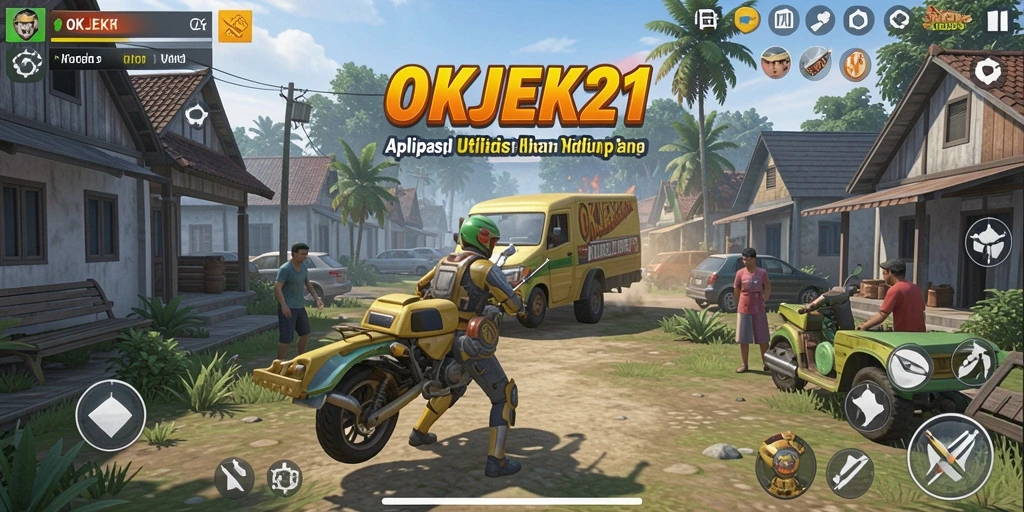 Tampilan aplikasi OKJEK21 yang modern dan informatif.