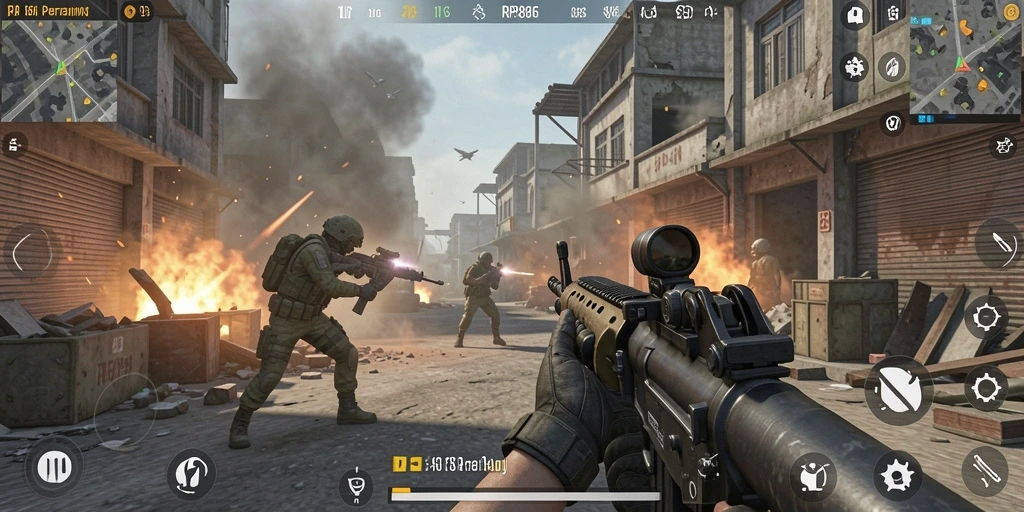Tampilan gameplay RP886 yang penuh aksi dan intens.