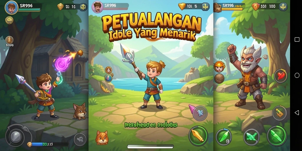 Tampilan gameplay menarik dari SR996 dengan banyak karakter idle.