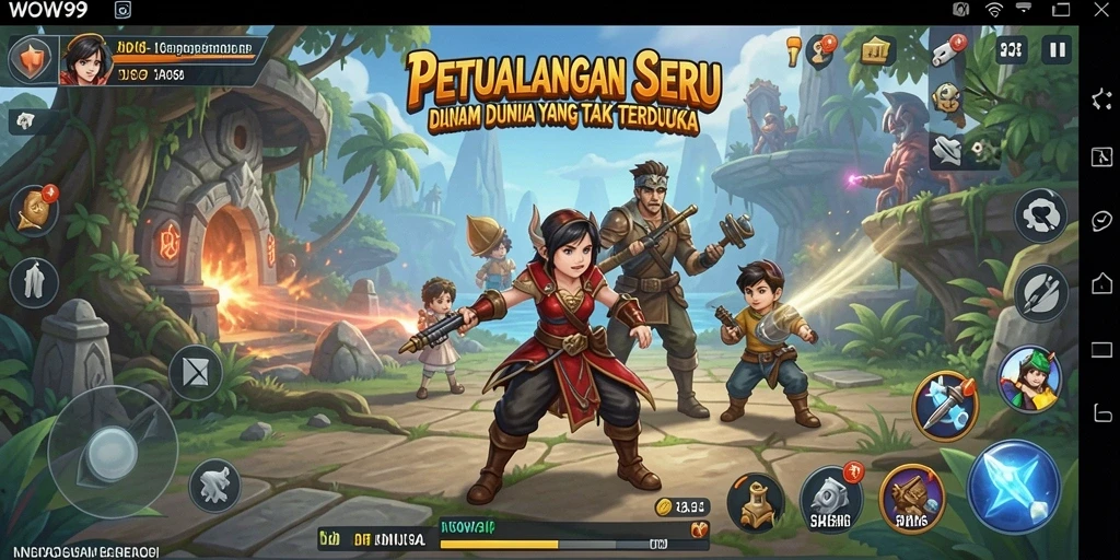 Gameplay WOW99 menampilkan aksi petualangan yang seru dan mendebarkan.